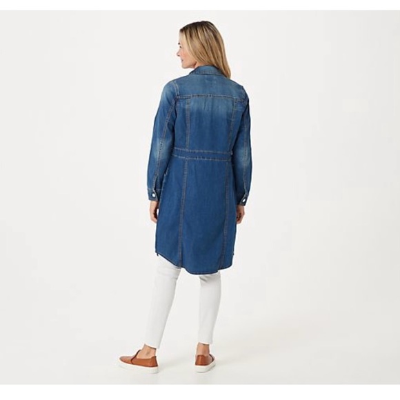 LOGO Lori Goldstein Denim Duster - Picture 2 of 3